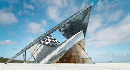 Wall Mural - Contemporary triangle shape design building exterior