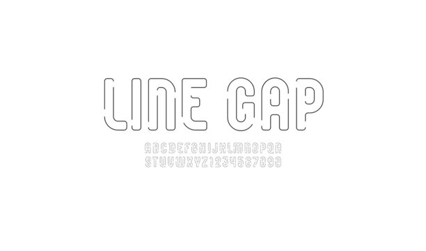 Alphabet with gap, modern font from thin line