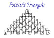 Handwritten Pascal's Triangle isolated on white background. Vector illustration of a mathematical method for calculating binomial coefficients