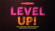 © agungkreatif - level up alert electric glow bold editable text effect