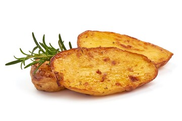 Sticker - Fried Potato wedges, Fast food, isolated on a white background.