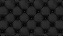 Tufted Black Leather Background.