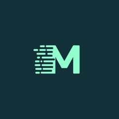 Poster - M Alphabet Logo Design Vector in Water Dripping Style. Water Drop logo concept