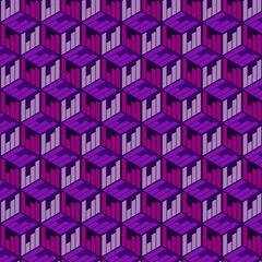 Wall Mural - Geometric Cube Seamless Pattern