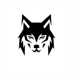 Sticker - Wolf dog head logo flat icon