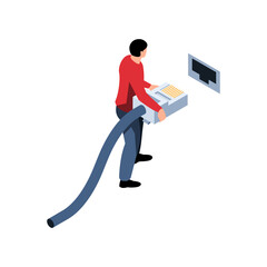 Sticker - Sysadmin Isometric Illustration