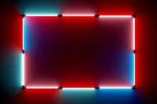Red Turquoise Neon Tubes Background