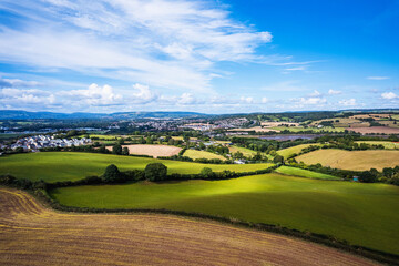 Wall Mural - Fields and Meadows over River Teign, Devon, England, Europe