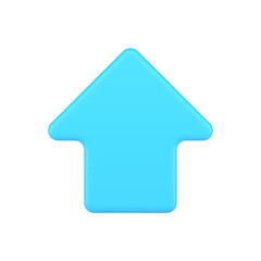 Poster - Minimalistic arrow indicator 3d icon. Blue cursor for website
