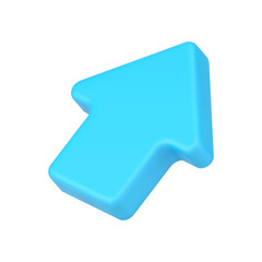 Poster - Blue web cursor arrow 3d icon. Pointer of desired online resource