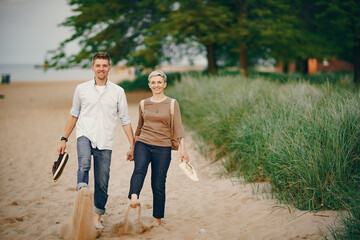 happy couple on a beach