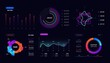 © Yelyzaveta - Dashboard infographic interface. Data visualization pie charts, workflow, finance diagrams, UI UX elements. Vector graphic