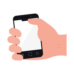 Fototapete - hand holding a cellphone