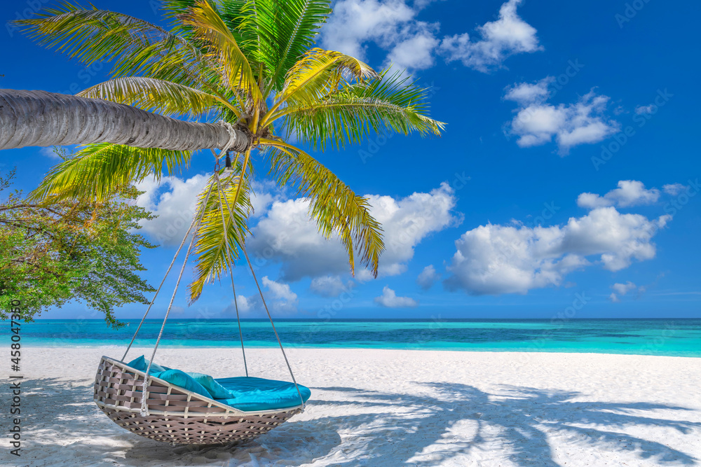 Idyllic tropical beach landscape for background or wallpaper ...