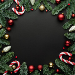 Wall Mural - black christmas background