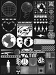 Large set of abstract elements. Set in Acid Graphic style, templates for your projects, Collection of trendy vector objects