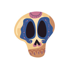 Canvas Print - mexican skull with draw