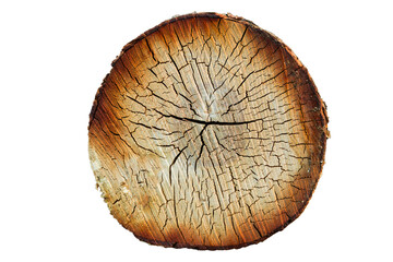 Poster - birch log cut isolated on white background