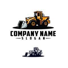 Canvas Print - tractor - bulldozer isolated logo vector