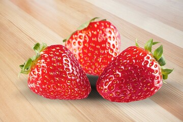 Sticker - Delicious ripe red sweet whole strawberries collection