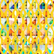 Yellow Diamond Geometric Pattern.
