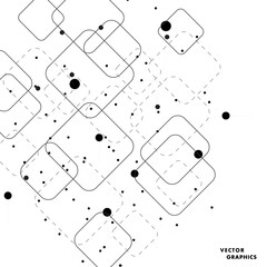 Aufkleber - Vector square connected with dots. Web style presentation background