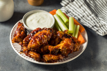 Canvas Print - Homemade Honey BBQ Chicken Wings