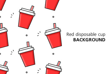  - red disposable cup background. icon design. template elements. isolated on white background