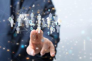 Aufkleber - Business people silhouettes network team