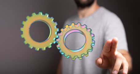 Poster - Gear With Success Concept digital