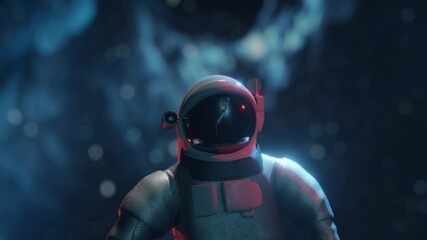 Poster - Futuristic astronaut concept. Astronaut in outer space. Cosmic science fiction wallpaper. Beauty of deep space. Billions of galaxies in the universe. 