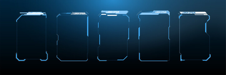 Poster - Digital callouts titles. Set of templates, modern banners of lower third for presentation. HUD, UI, GUI futuristic frame user interface screen elements set. Set with call outs communication. 