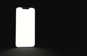 Poster - Realistic isometric black frameless smartphone mockup perspective 3d black