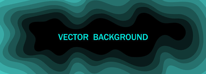 Aufkleber - Abstract topographic background. Blue paper cut shape. Design for decoration, posters. Vector illustration.