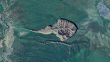 Batagaika Crater Looking Down Aerial View From Above, Bird’s Eye View Batagaika Crater, Sakha Republic, Siberia, Russia