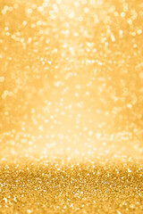 Gold glitter champagne bubble background for 50th anniversary or Christmas gliter