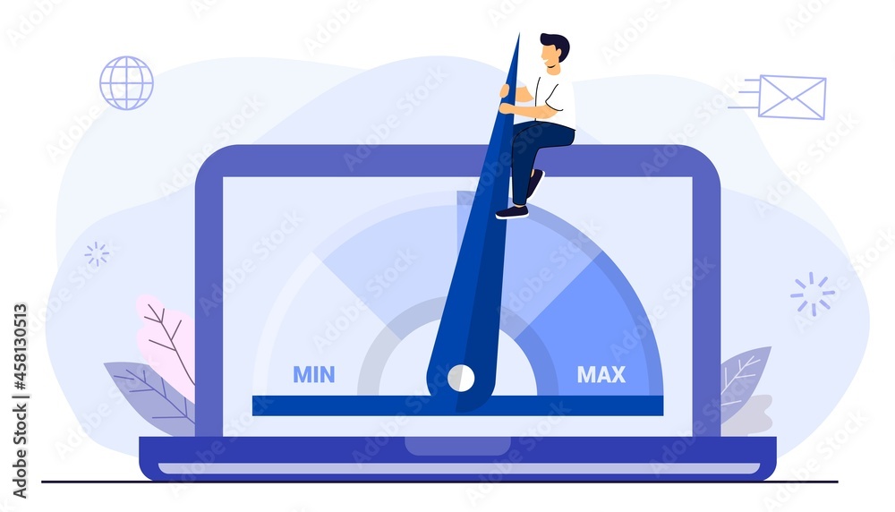 Website loading optimization Page speed and SEO Flat vector concept ...