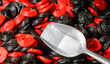 Viele süße Lakritz Schnecken in roter und schwarzer Farbe.