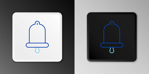 Poster - Line Ship bell icon isolated on grey background. Colorful outline concept. Vector