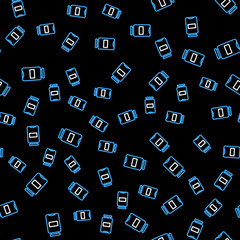 Sticker - Line Jam jar icon isolated seamless pattern on black background. Vector