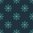 © vector_v - Line Neural network icon isolated seamless pattern on black background. Artificial intelligence AI. Vector