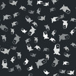 © vector_v - Grey USA map icon isolated seamless pattern on black background. Map of the United States of America. Vector