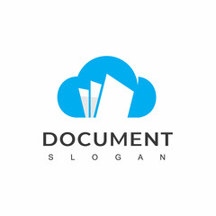 Canvas Print - Cloud File Logo template, Online Document Symbol