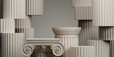 Wall Mural - classic luxury podium cosmetic background for branding and product presentation.3d rendering illustr