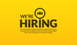 © CYBERUSS - We are hiring lettering template, Job vacancy background with magnifying glass,  business recruitment concept