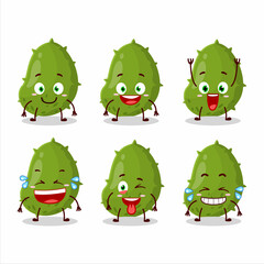 Sticker - Cartoon character of virus desease with smile expression