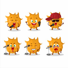 Poster - A Cute Cartoon design concept of virus germ singing a famous song