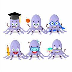 Poster - School student of virus kidney failure cartoon character with various expressions