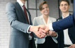 © ty - Business people shaking hands, finishing up a meeting