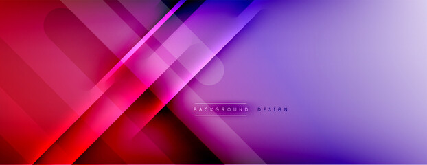 Wall Mural - Abstract background - lines composition created with lights and shadows. Technology or business digital template. Trendy simple fluid color gradient abstract background with dynamic